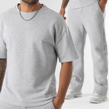 LBO - Ensemble Tee Shirt Et Pantalon Jogging 1906 1357 Gris Chiné